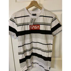 New Southpole Men's Sz M "NASA" Embroidered Logo‎ T-Shirt white black red NWT